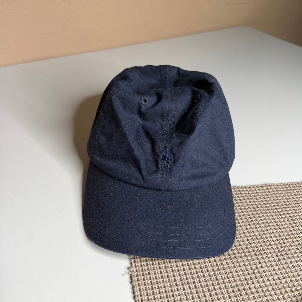 Vintage Polo Golf Ralph Lauren Hat Navy Blue Cotton Made in USA Adjustable Cap